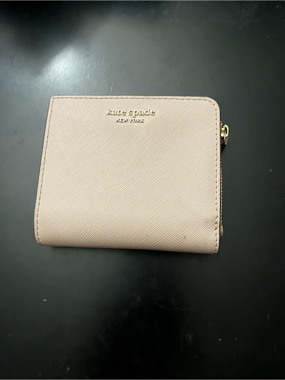 kate spade New York Light Pink Saffiano Zip Wallet